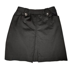 White House Black Market Skirt 4 Black Cotton Rayon Spandex Very Good Pre-Owned